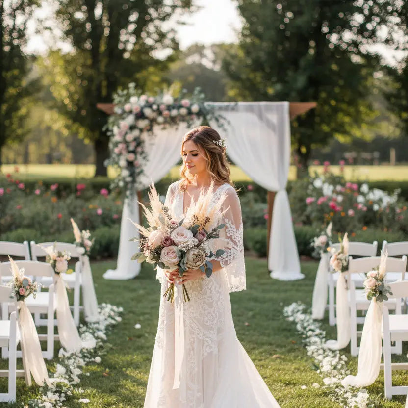 Dusky Pink And Nude Boho Wedding Bouquet Claire De Fleurs