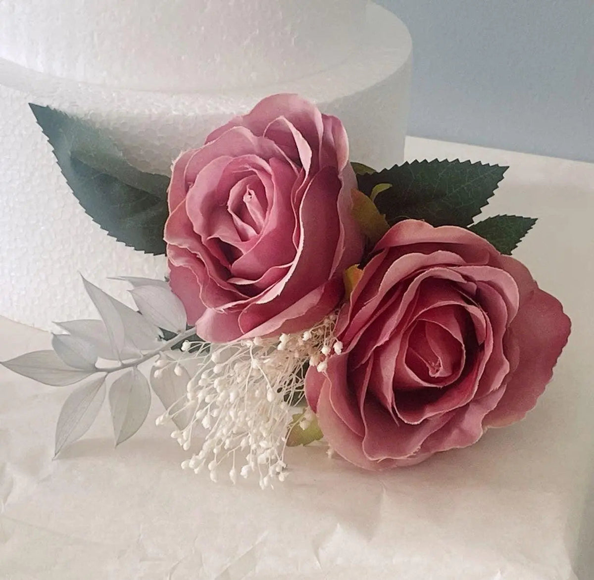 Dusky Pink Rose Cake Flower Topper - Artificial Flowers | Claire De Fleurs