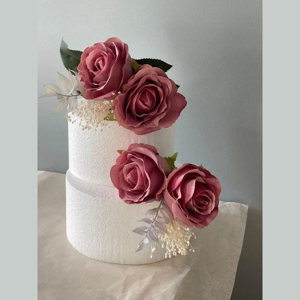 Pink Rose Flower Cake Topper - Artificial Flowers | Claire De Fleurs