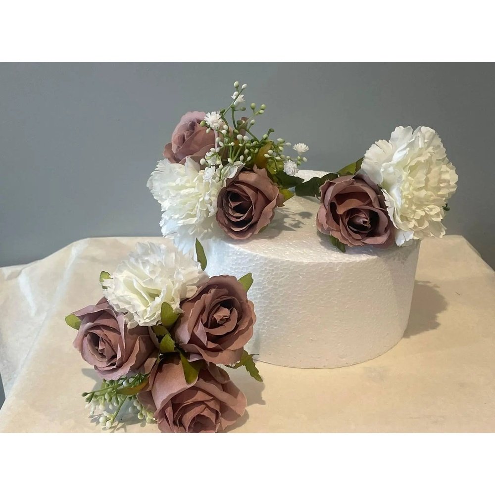 49pcs Set Cake Topper Rose Ours En Peluche - Décoration 1er Anniversaire Fille Baby Shower