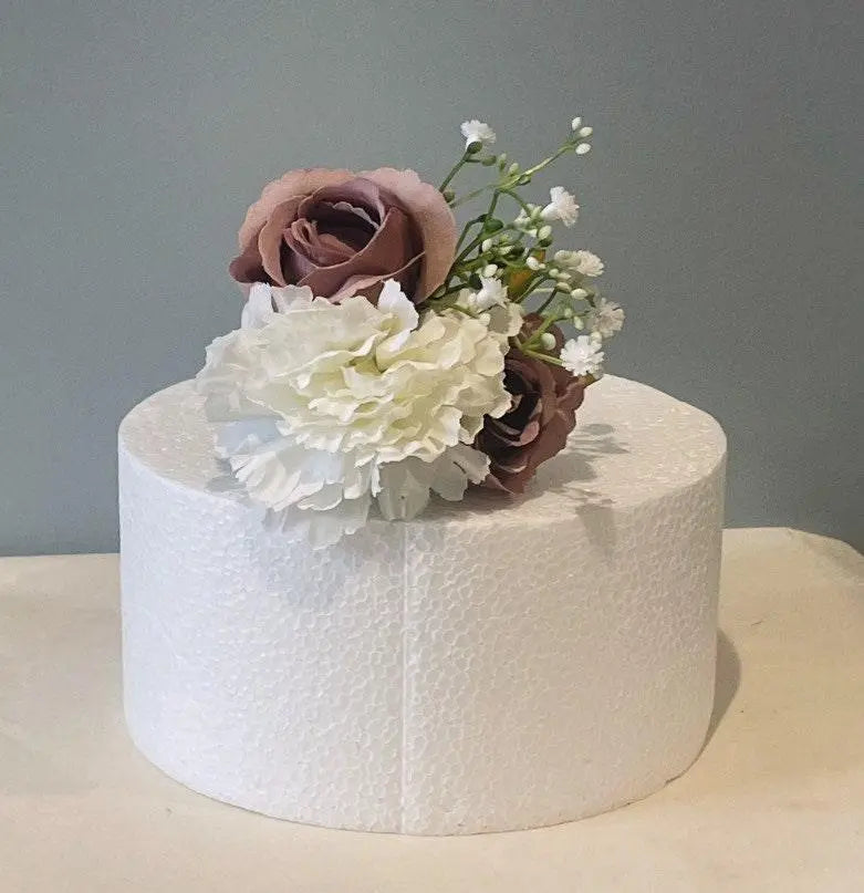 Dusky Pink White Cake Topper - Artificial Flowers | Claire De Fleurs