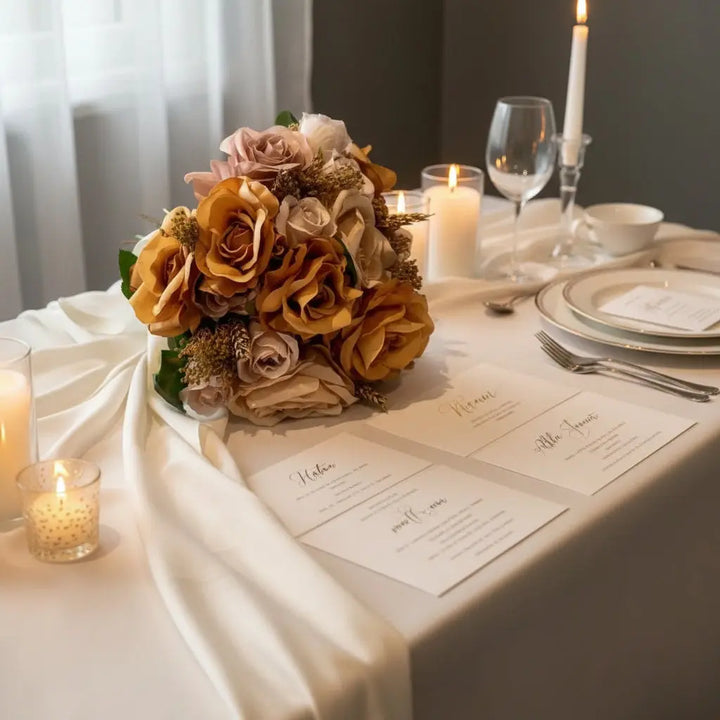 Autumnal Gold, nude and Burnt Orange Bouquet Claire De Fleurs