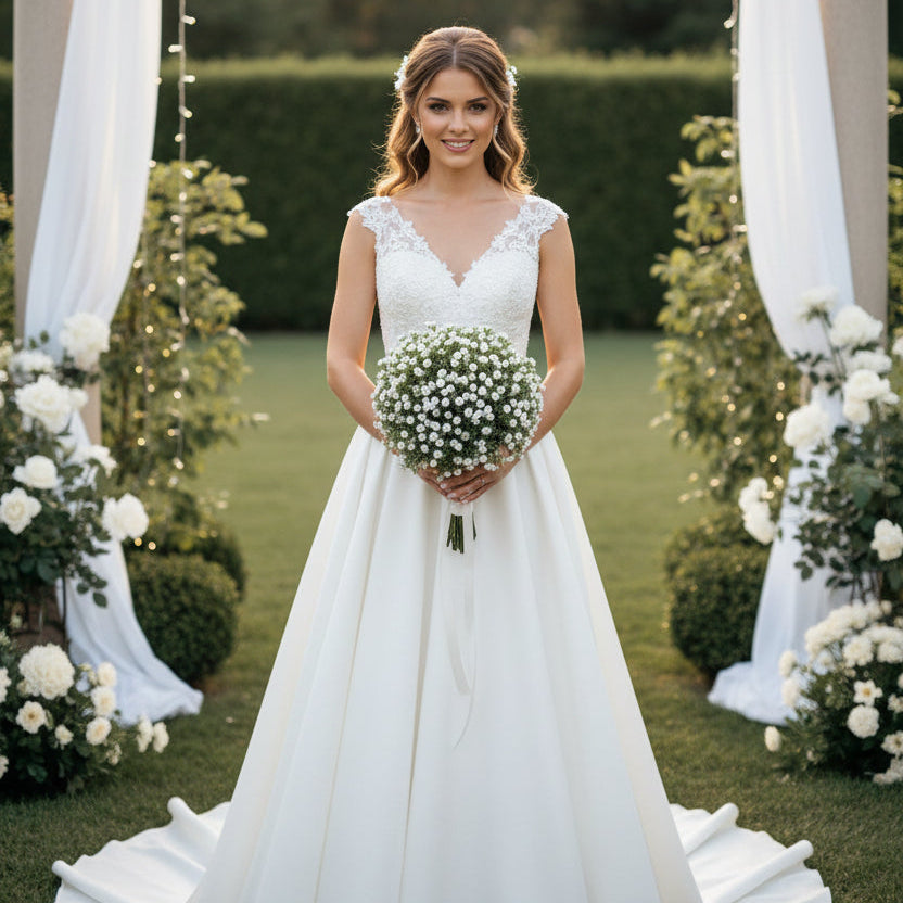 Gypsophila Babys Breath Artificial Bridal Bouquet Claire De Fleurs