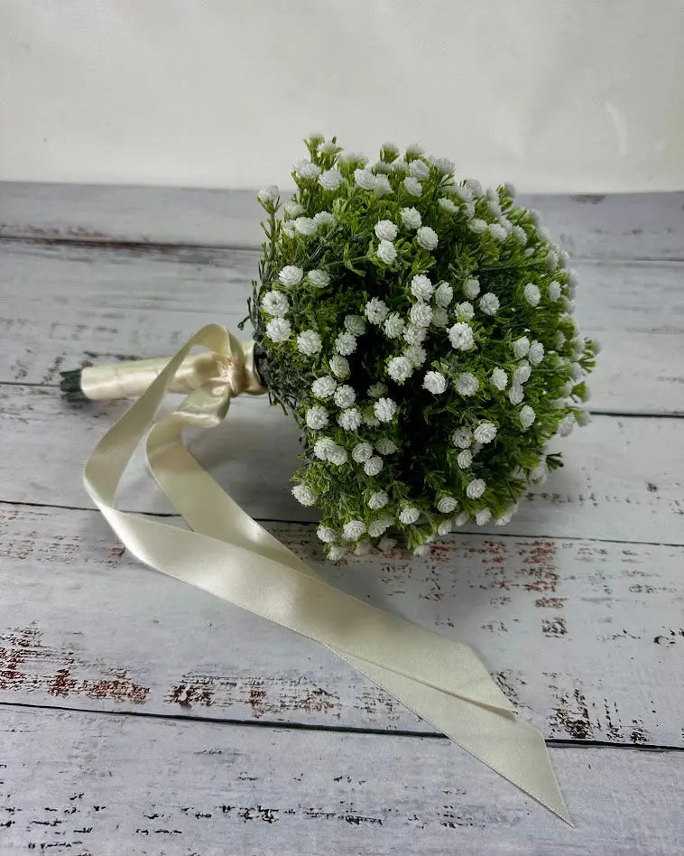 Gypsophila Babys Breath Artificial Bridal Bouquet Claire De Fleurs