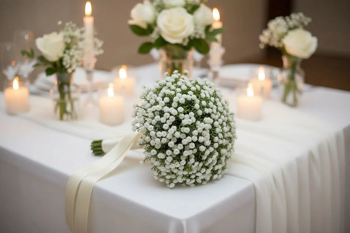 Gypsophila Babys Breath Artificial Bridal Bouquet Claire De Fleurs