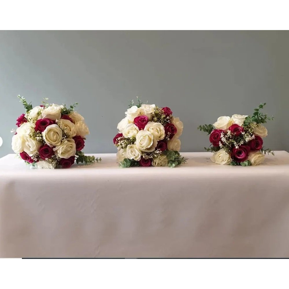 Hot Pink And Ivory Rose Wedding Bouquet Claire De Fleurs