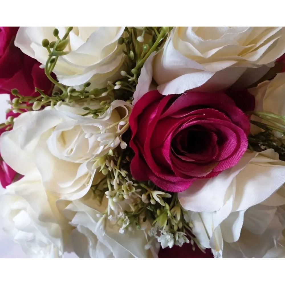 Hot Pink And Ivory Rose Wedding Bouquet Claire De Fleurs