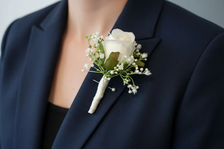 Ivory And White Rose Wedding Flower Package | Artificial Bridal Bouquet Gypsophila Set Claire De Fleurs