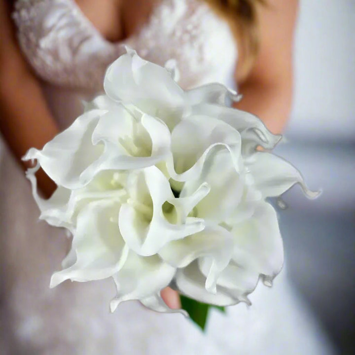 Luxury White/Ivory Calla Lily Brides Wedding Flower Bouquet Claire De Fleurs