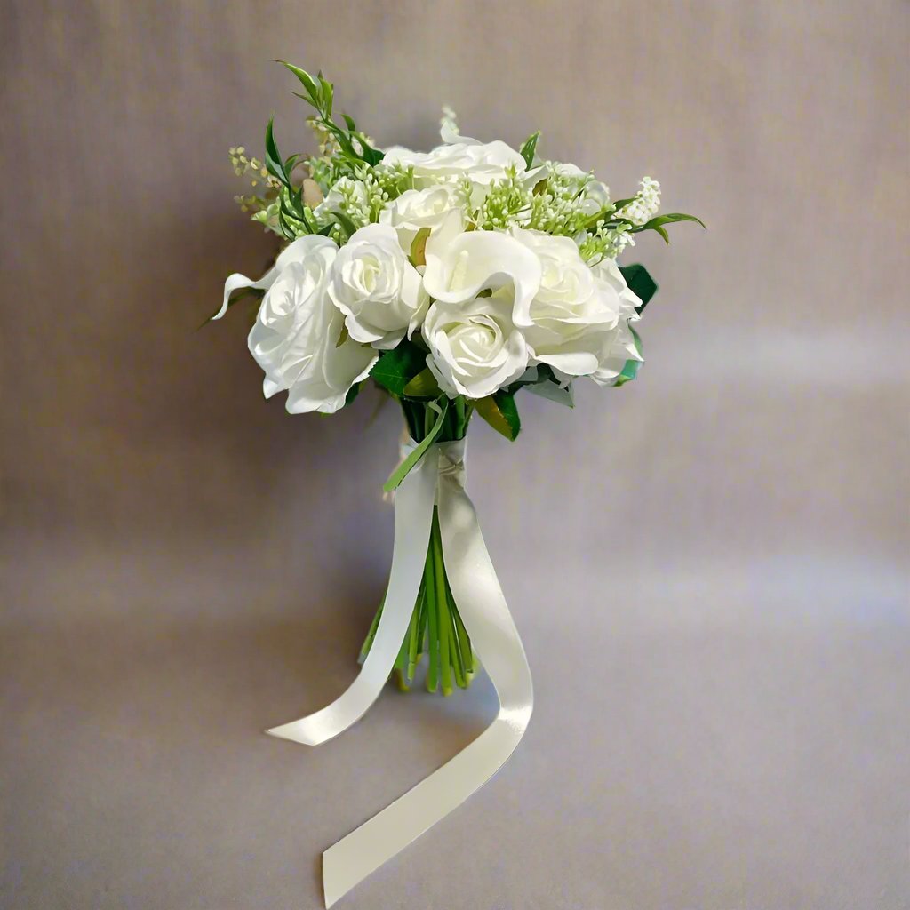 Ivory Rose And Gypsophila Bouquet Claire De Fleurs
