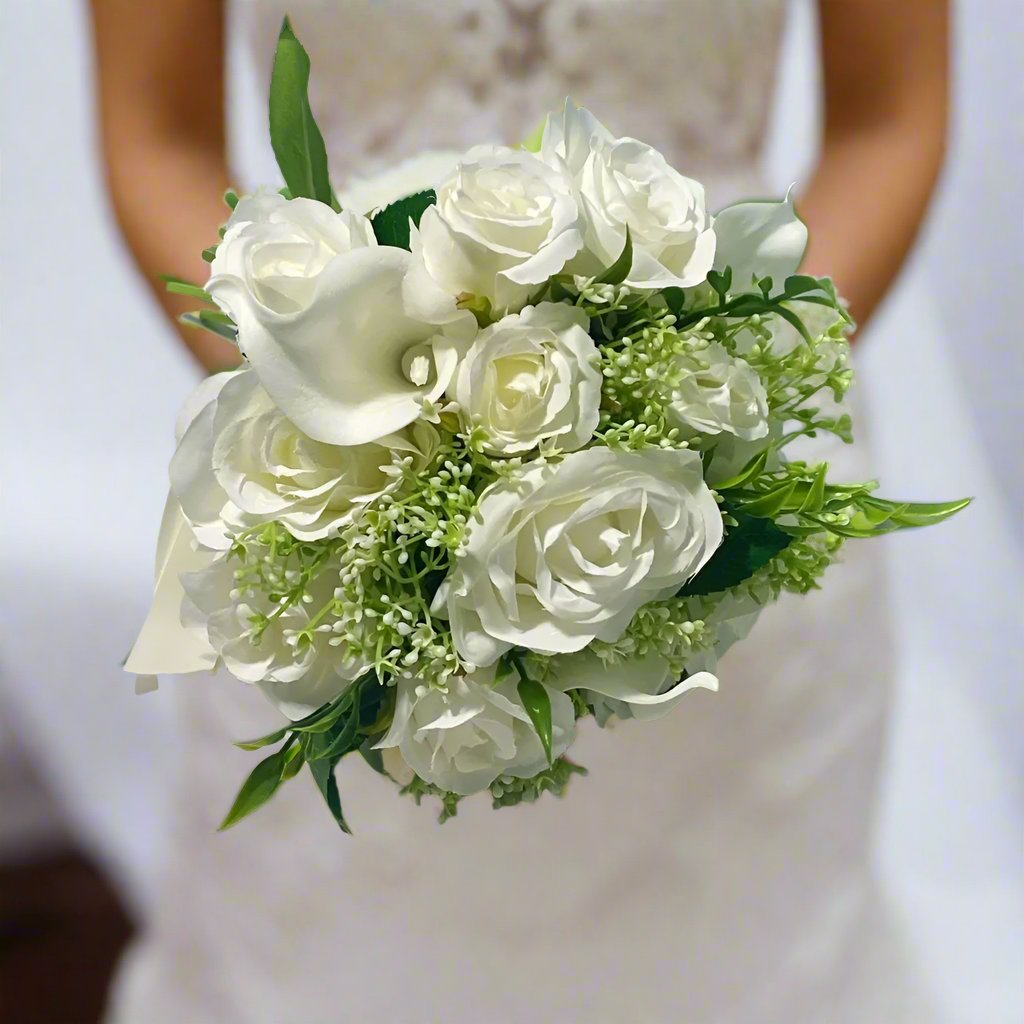 Ivory Rose And Gypsophila Bouquet Claire De Fleurs
