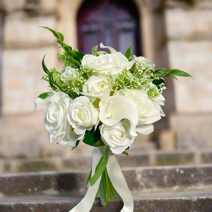 Ivory Rose And Gypsophila Bouquet Claire De Fleurs