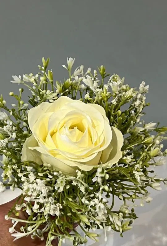 Ivory/White Rose Flower Girl Wand/Posy Claire De Fleurs