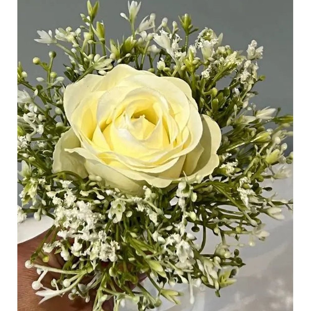 Ivory/White Rose Flower Girl Wand/Posy Claire De Fleurs