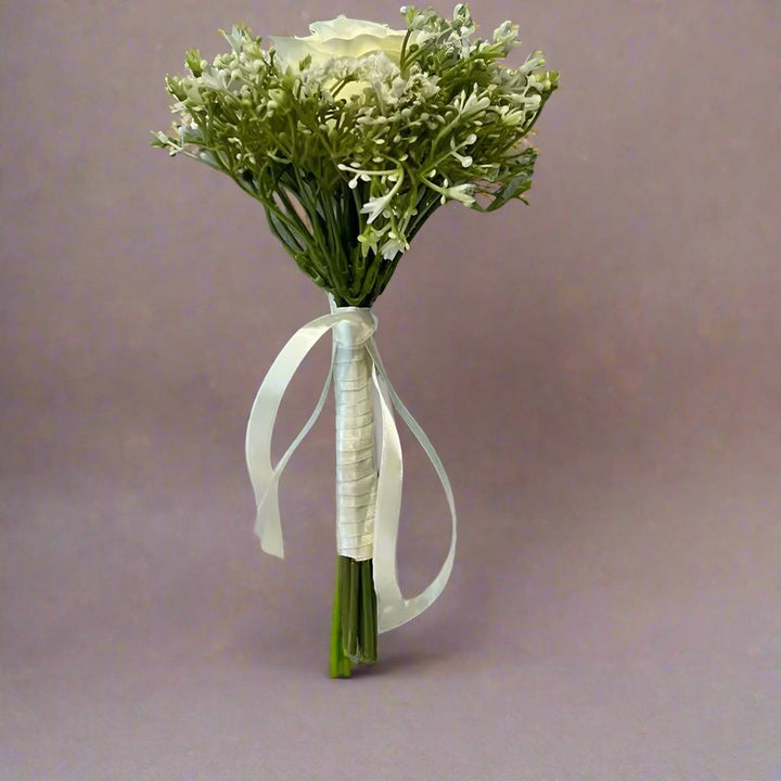 Ivory/White Rose Flower Girl Wand/Posy Claire De Fleurs