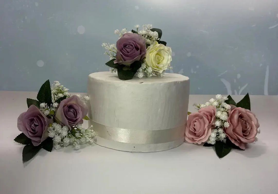 Lilac and Pink Artificial Cake Flowers Claire De Fleurs