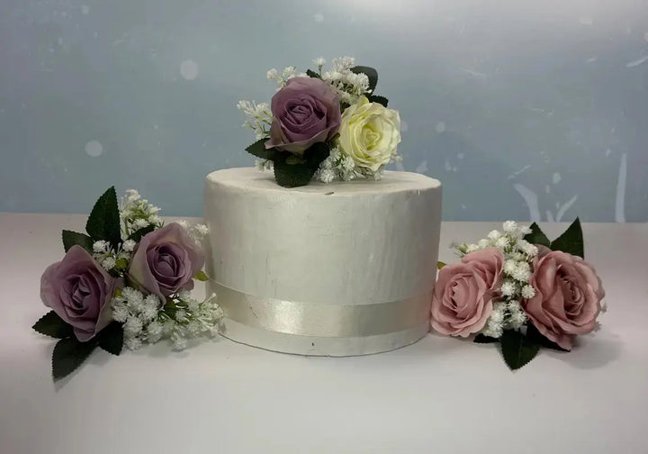 Lilac and Pink Artificial Cake Flowers Claire De Fleurs