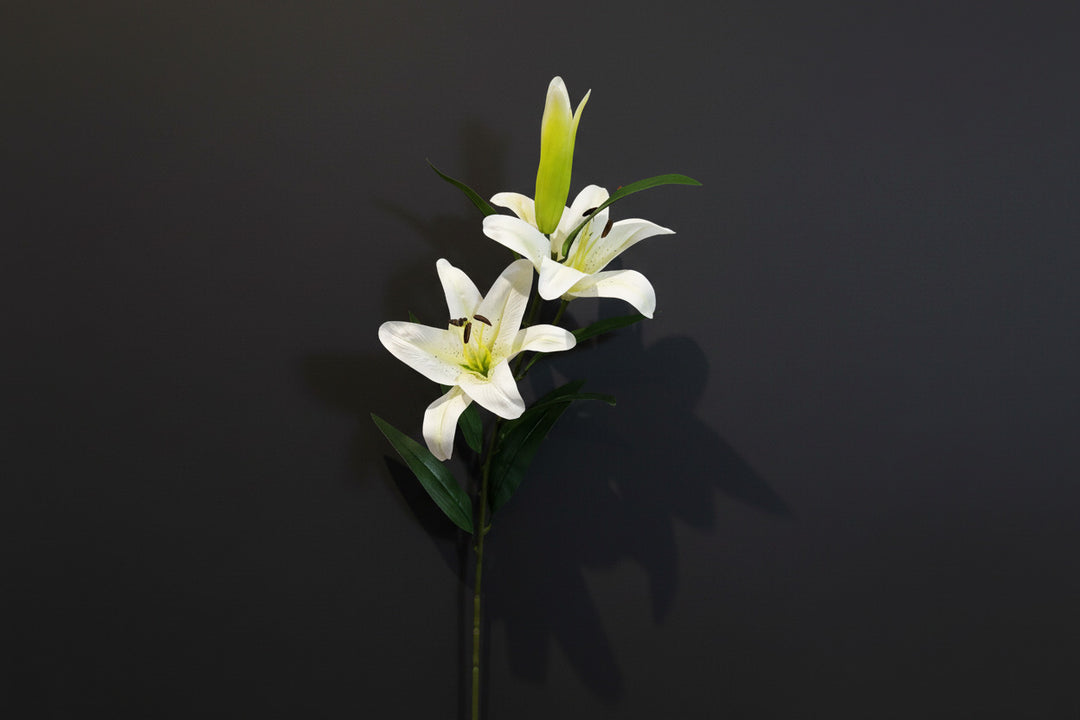 Luxury Artificial White Lily Stem Claire De Fleurs