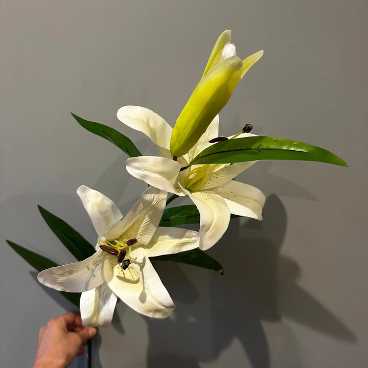 Luxury Artificial White Lily Stem Claire De Fleurs