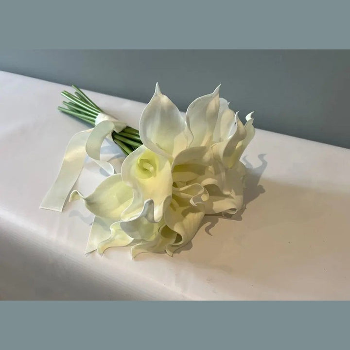 Luxury White/Ivory lilies Wedding Flower Bouquet Claire De Fleurs
