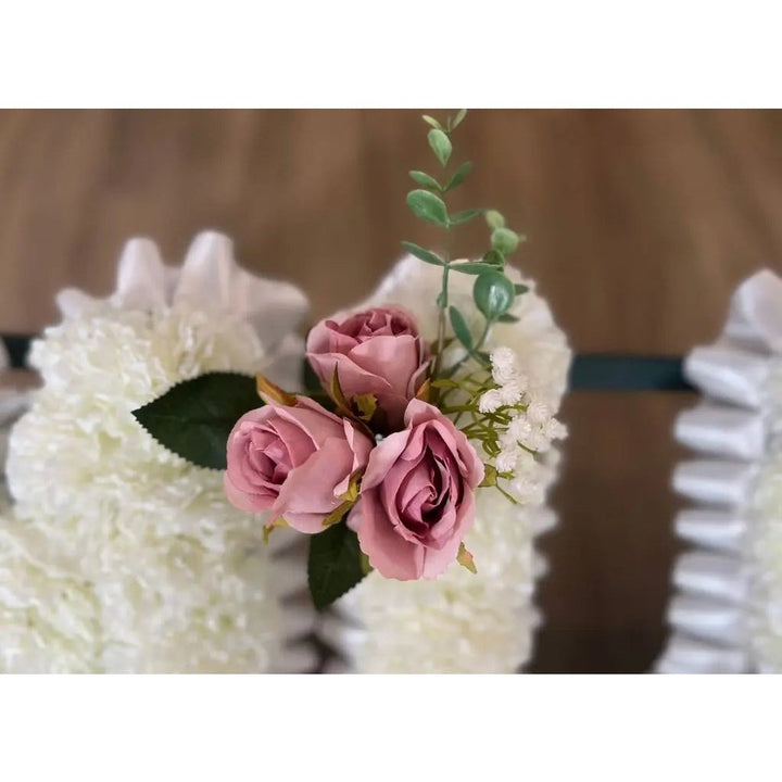 Mum Artificial Silk Flower Letter Tribute Grave Flowers, Pink  Spray Claire De Fleurs
