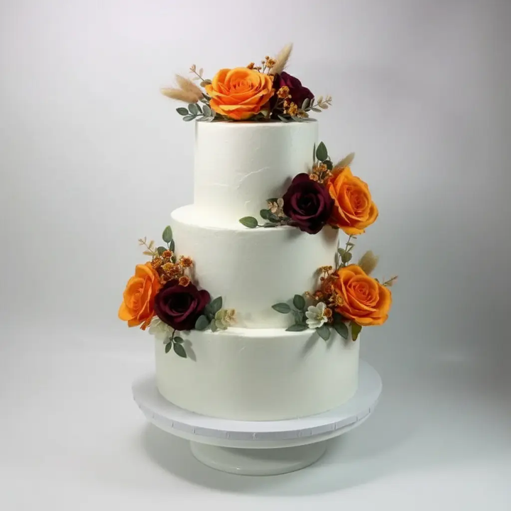 Orange And Red Artificial Cake Flowers Claire De Fleurs