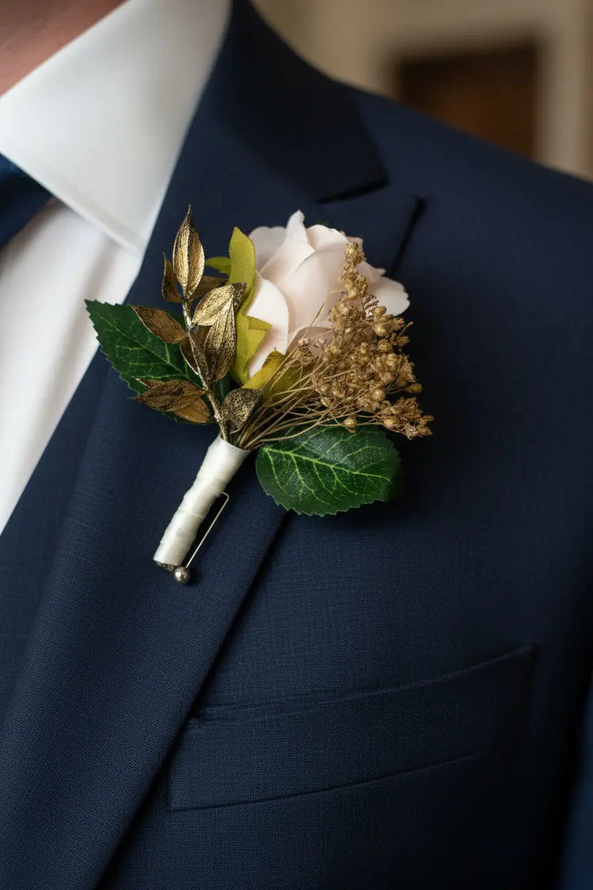 Orange, Nude Pampas Grass Wedding Bouquet Claire De Fleurs