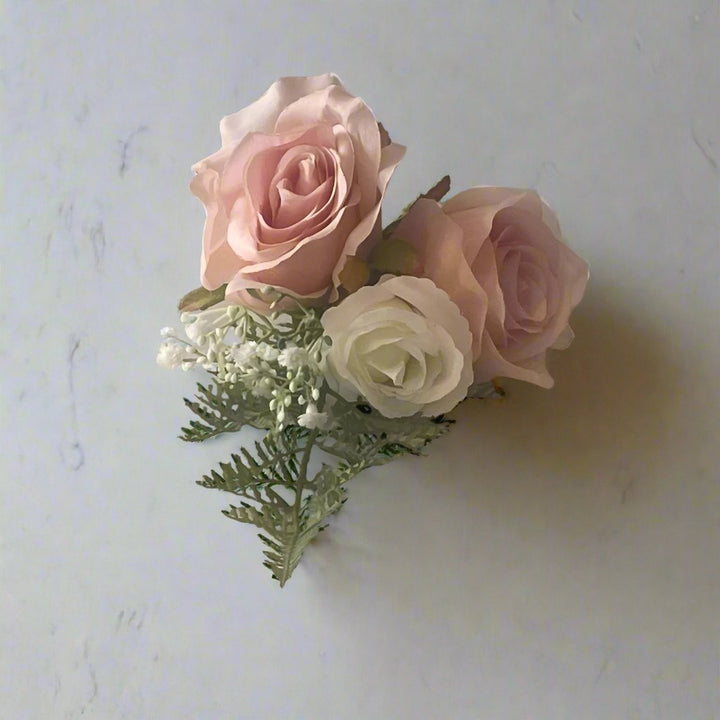 Peach and White Rose Cake Topper - Artificial Flowers | Claire De Fleurs