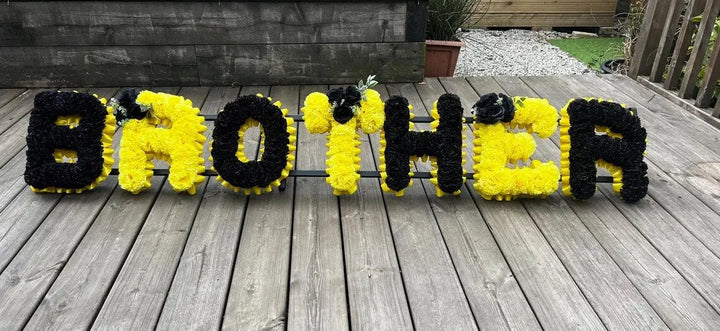 Personlised Floral White Silk Flower Letter Tribute Grave Flowers Claire De Fleurs