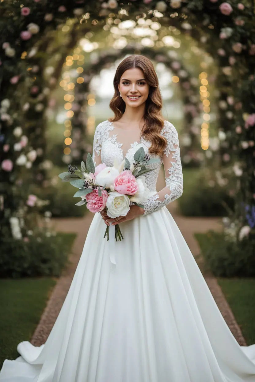 Pink And White Boho Rustic Silk Bouquet Claire De Fleurs