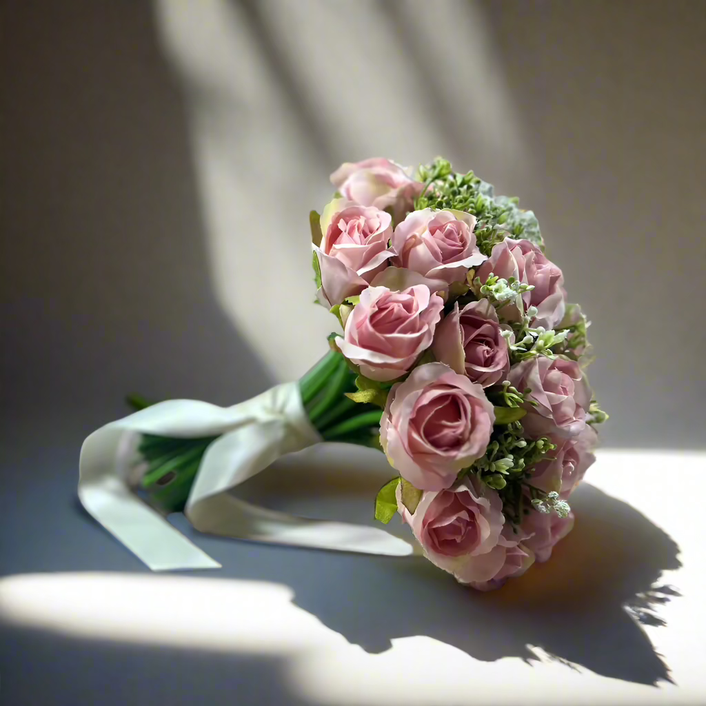 Pink Rose And Gypsophila Bouquet Claire De Fleurs