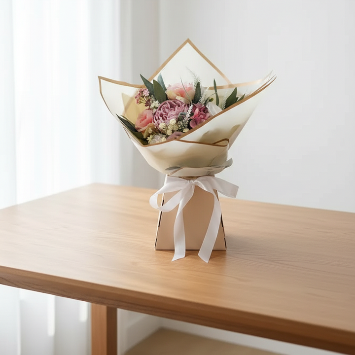 Pink &amp; White Artificial Flower Gift Bouquet Claire De Fleurs