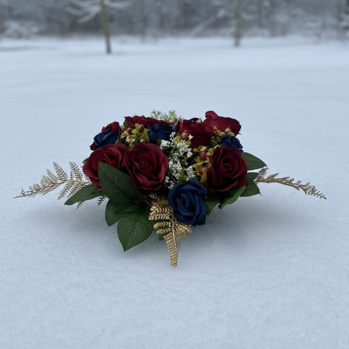 Red Blue And Gold Funeral Tribute Claire De Fleurs