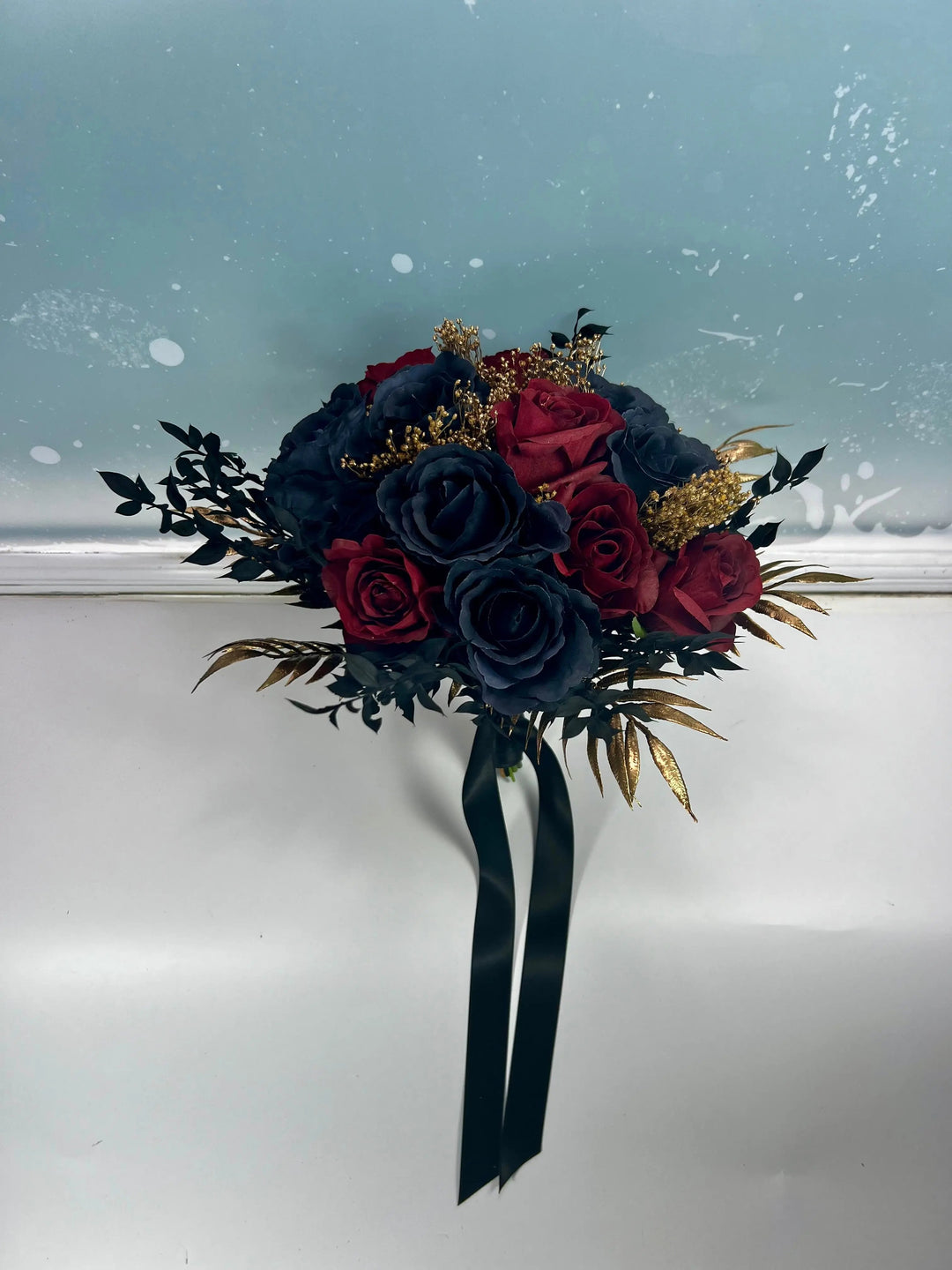 Red, Black And Gold Wedding Bouquet Claire De Fleurs