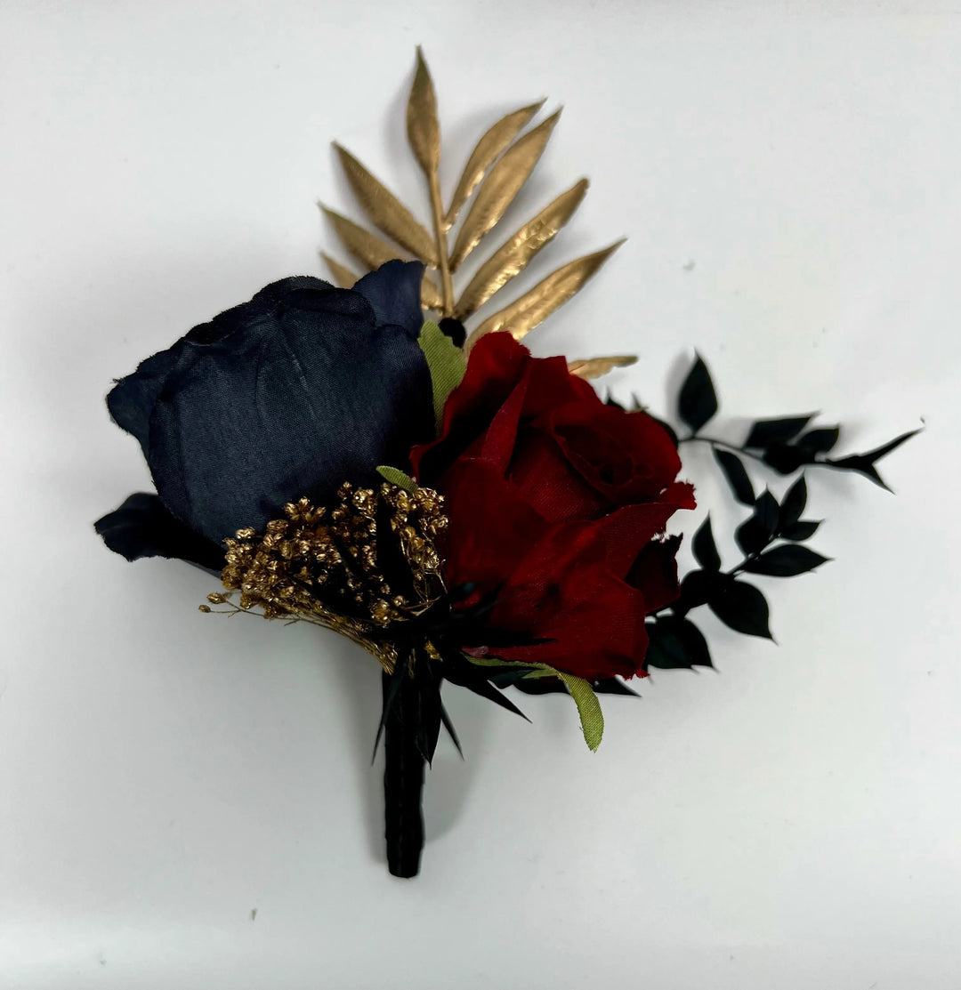 Red, Black And Gold Wedding Bouquet Claire De Fleurs
