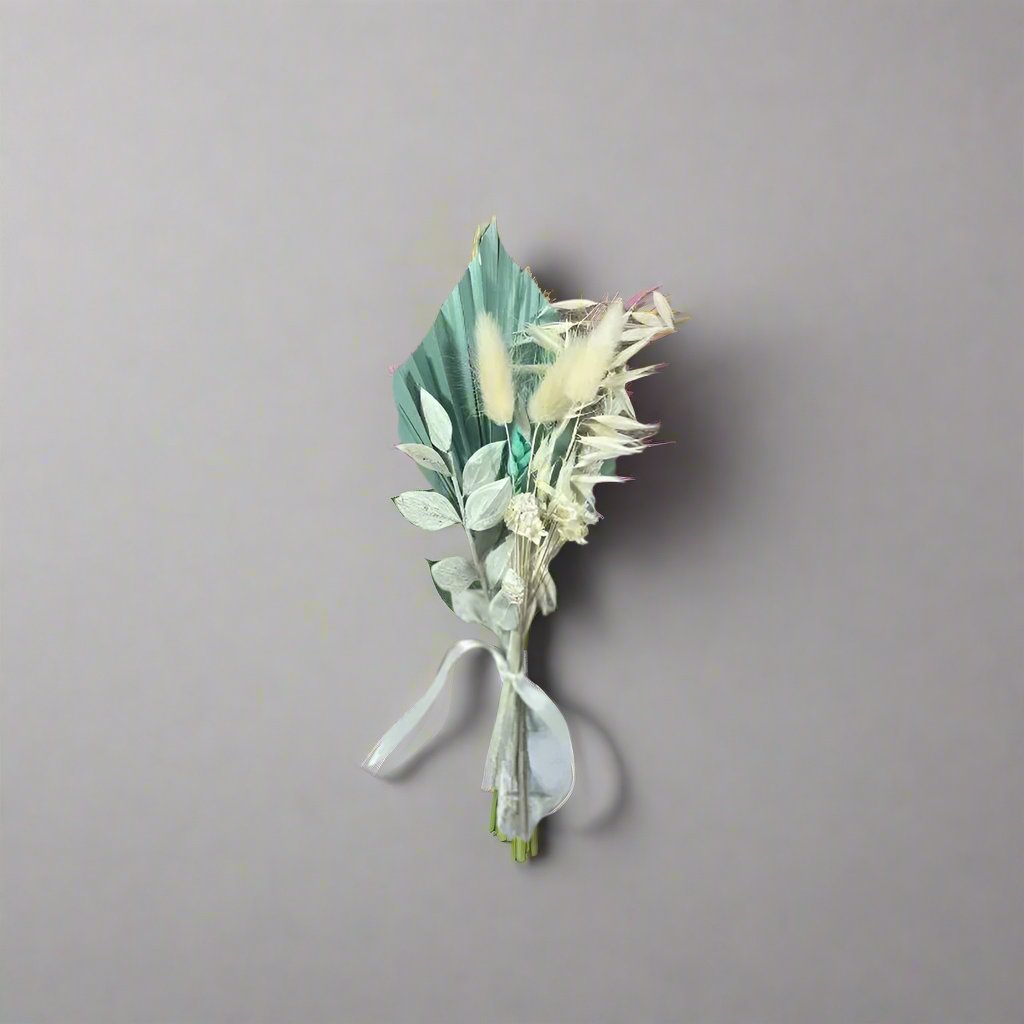 Sage Green And Gold  Palm Bunch  - Dried Cake Flowers Claire De Fleurs