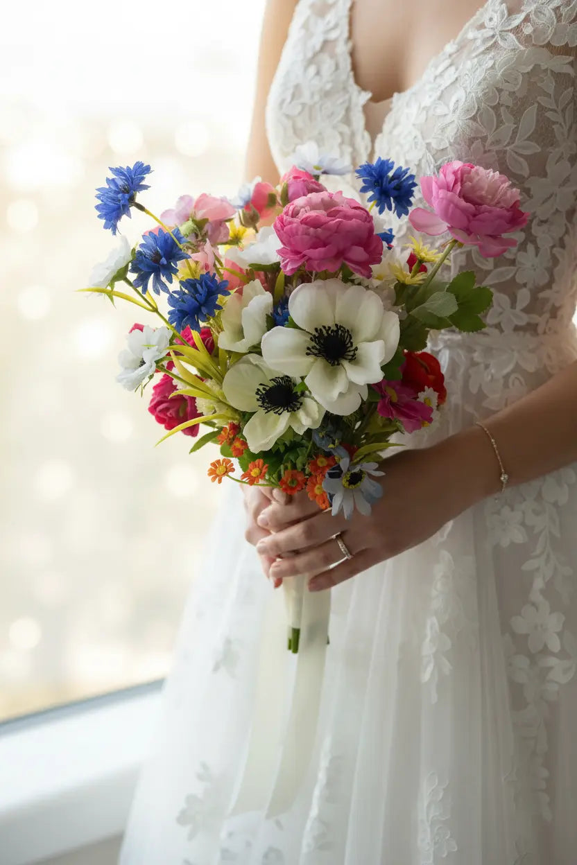 Spring Wild Flower Bridal Bouquet Claire De Fleurs