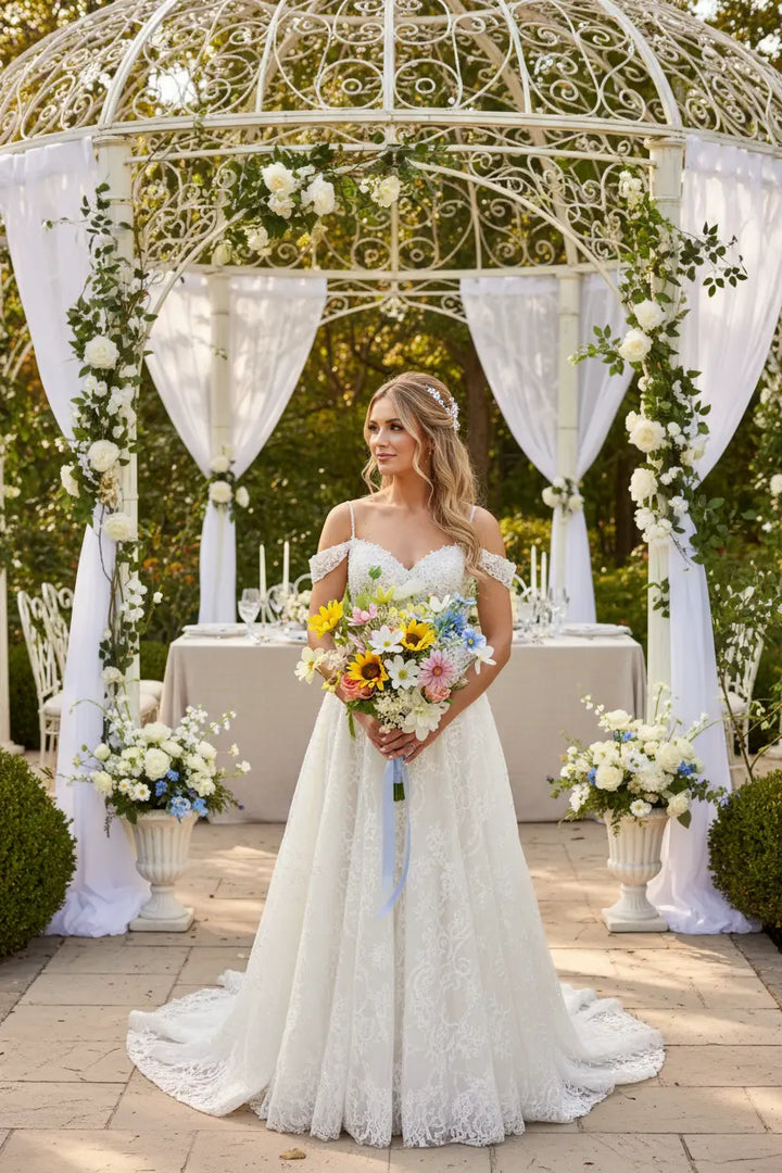 Summer Wildflower And Sunflower Bridal Bouquet Claire De Fleurs