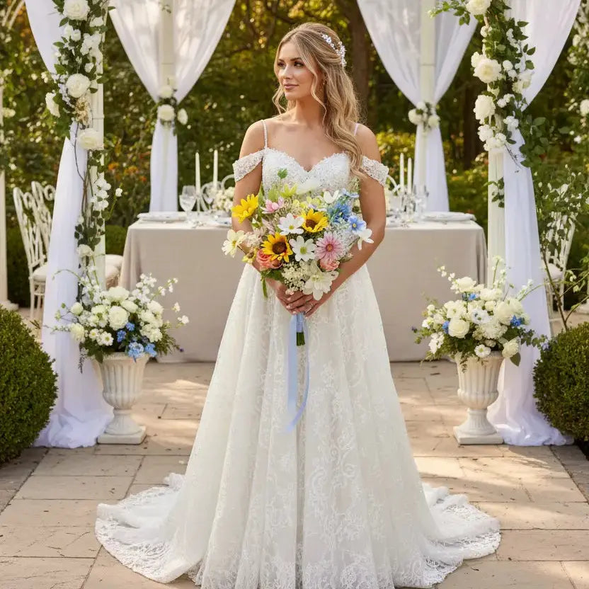 Summer Wildflower And Sunflower Bridal Bouquet Claire De Fleurs