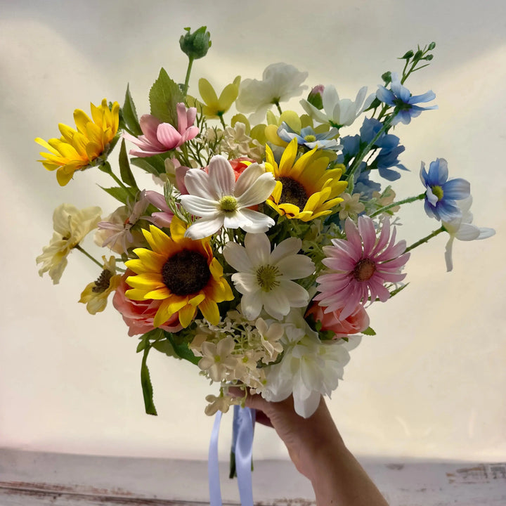 Summer Wildflower And Sunflower Bridal Bouquet Claire De Fleurs