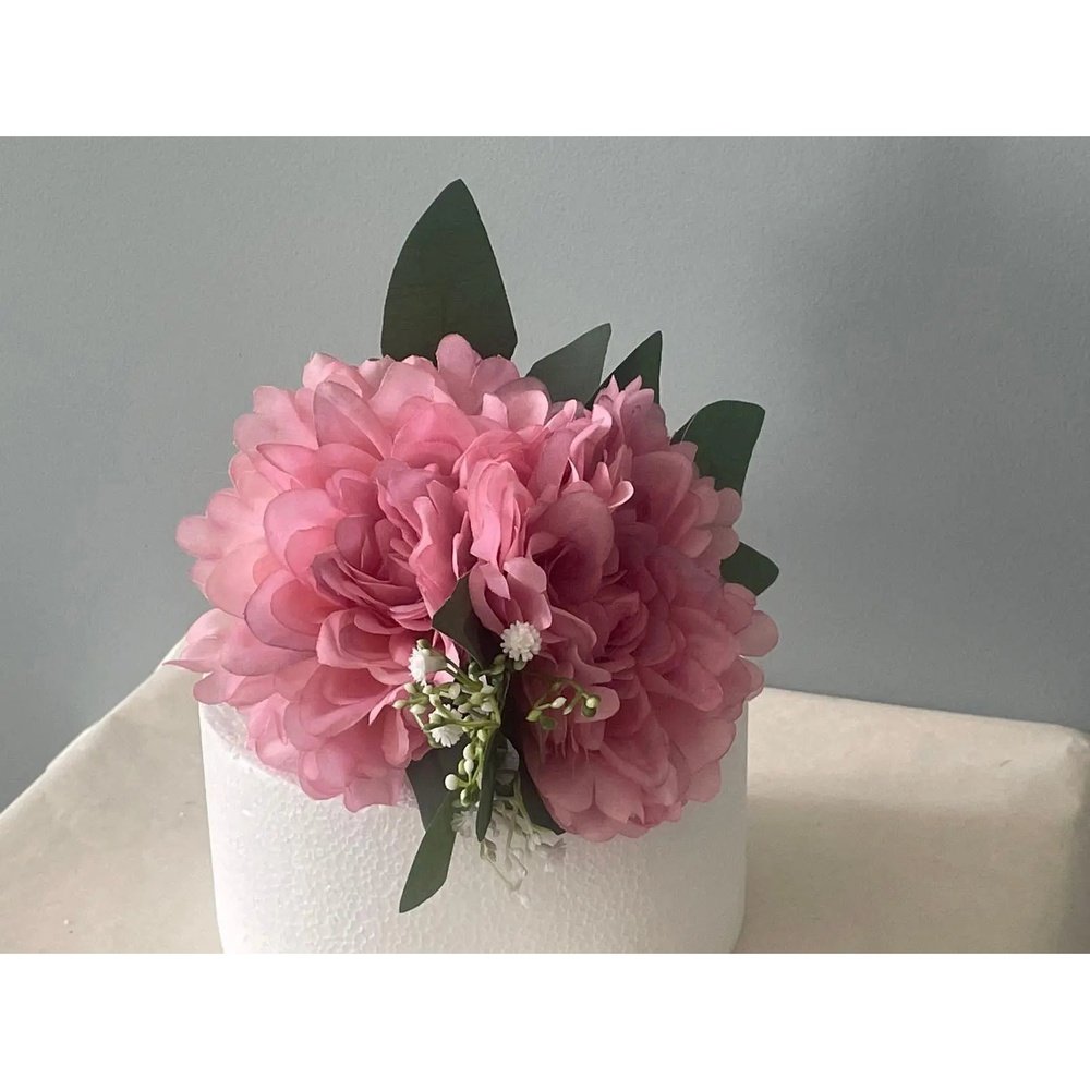 Sunflower, Dahlia & Gypsophila Cake Topper - Artificial Flowers | Claire De Fleurs