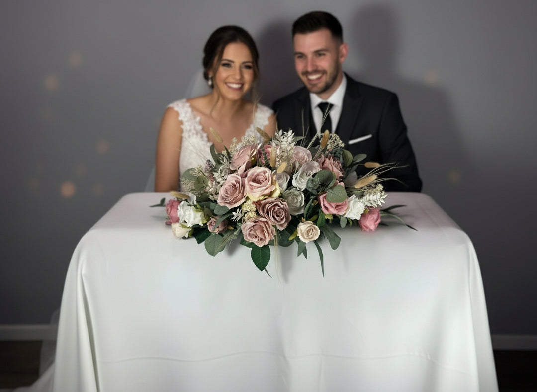 Top Table Arrangement Pink And White Claire De Fleurs