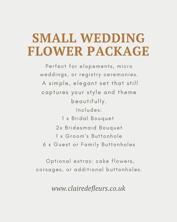 wedding bouquet packages  Claire De Fleurs