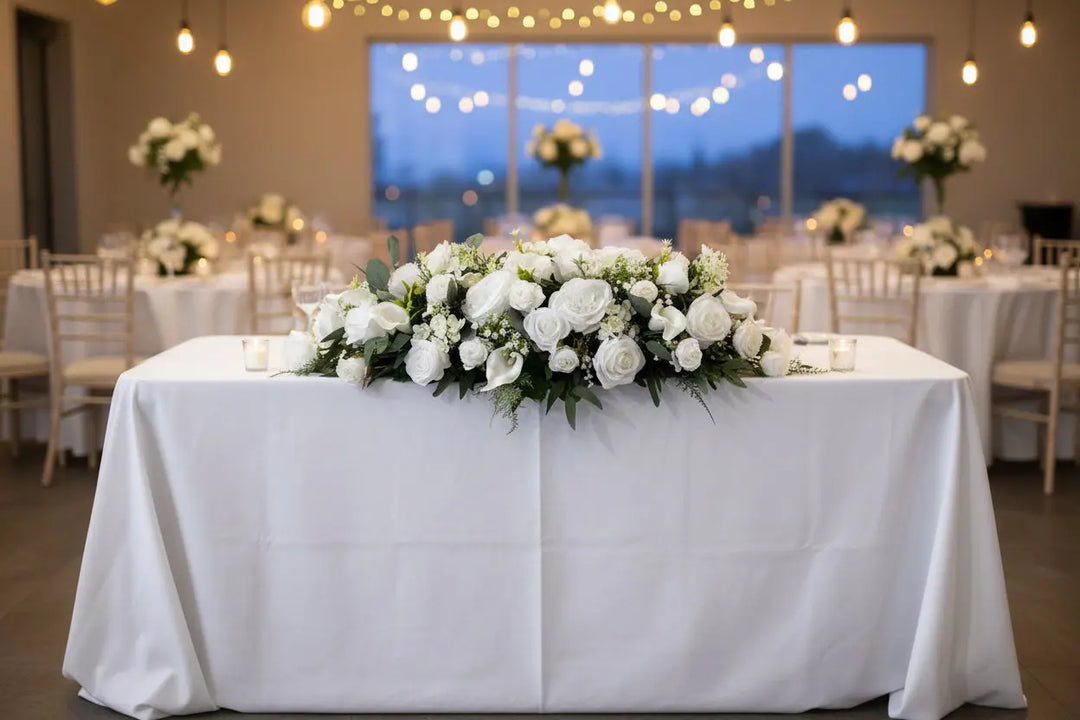 White  Artificial Table Arrangement Claire De Fleurs