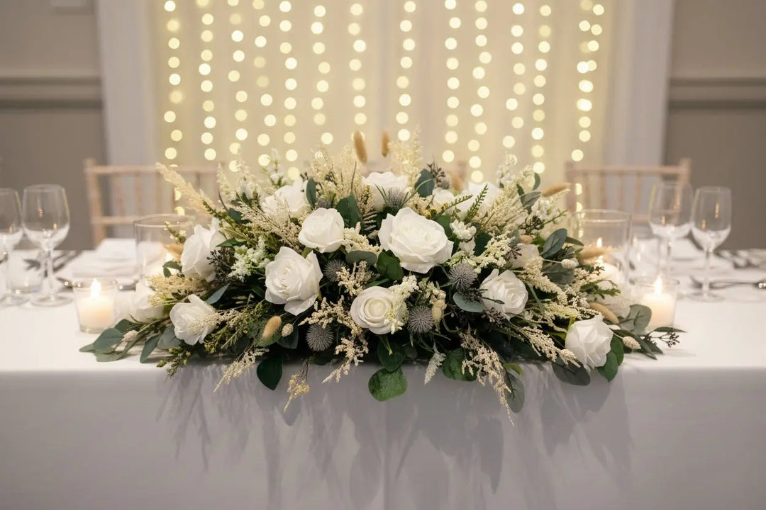 White Lavender And Blue Thistle Bouquet Claire De Fleurs