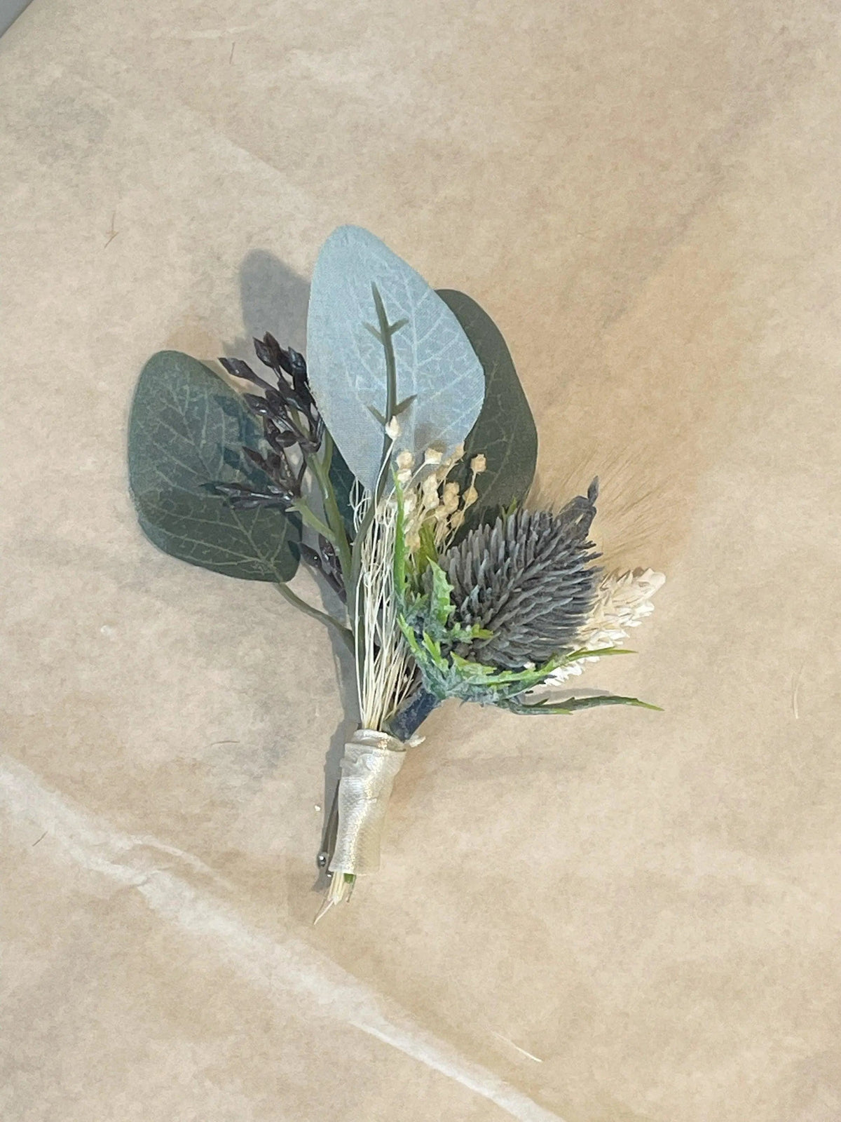 White Lavender Astible And Eucalyptus Bouquet - Artificial Flowers | Claire De Fleurs