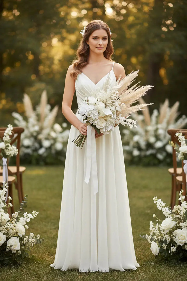 White Boho Wedding Bouquet Claire De Fleurs