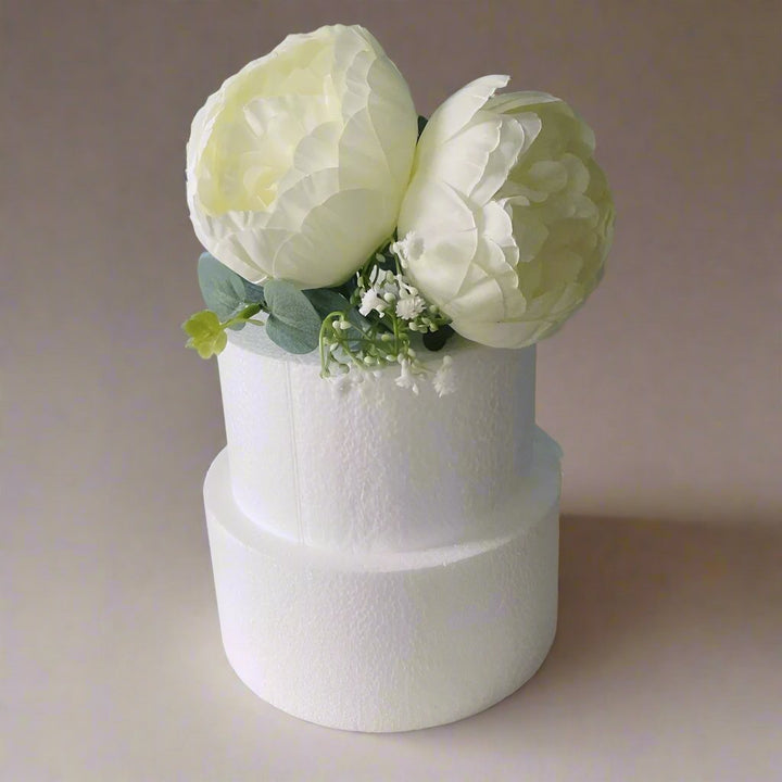 White Peonies Flower Cake Topper - Artificial Flowers | Claire De Fleurs