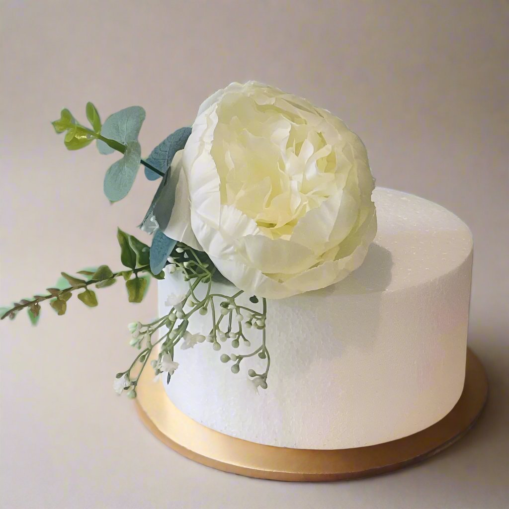 White Peonies Flower Cake Topper - Artificial Flowers | Claire De Fleurs