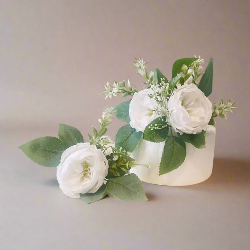 White peony Flower Cake Topper - Artificial Flowers | Claire De Fleurs